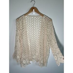 Womens Fairycore Crochet Cardigan NO SIZE Forest Fairy Boho Cottage‎ Granola
